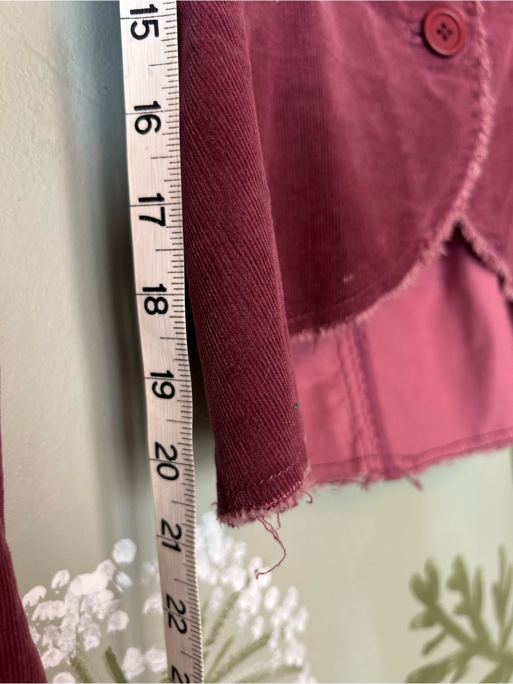 Berry Frayed Edge Corduroy Blazer - Picture 5 of 7